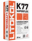 SUPERFLEX К 77 Суперэластичная клеевая смесь для крупноформатной плитки и керамагранита, 25 кг
